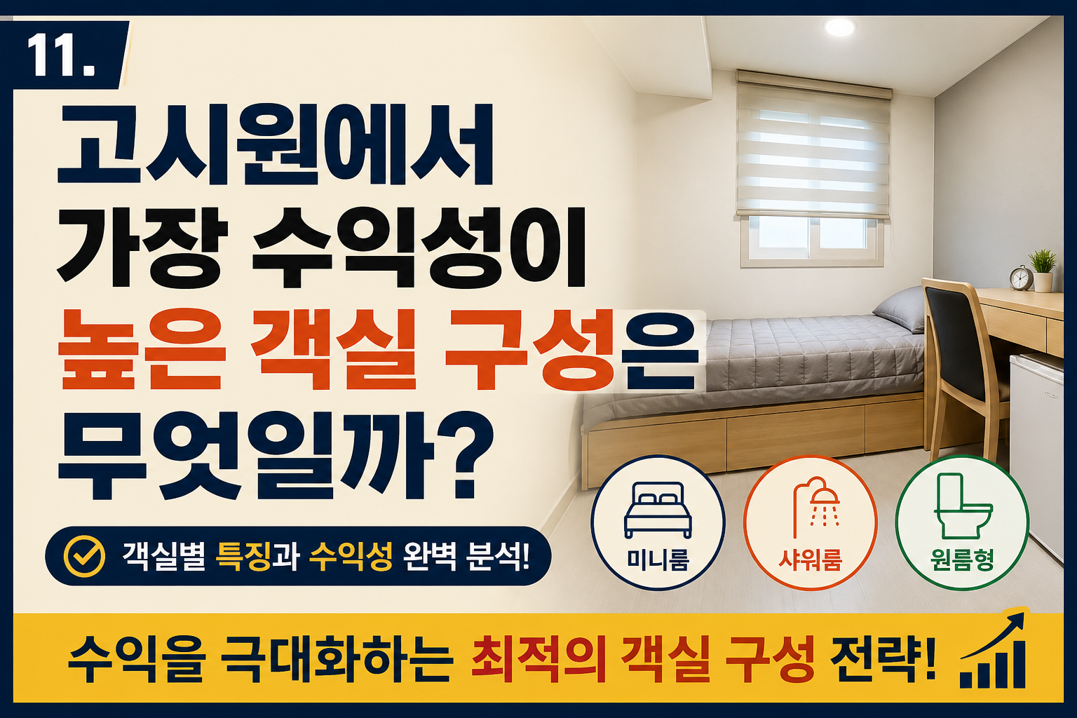 고시원에서 가장 수익성이 높은 객실 구성